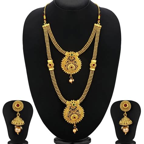 Cluster Gold Plated Necklace Set
