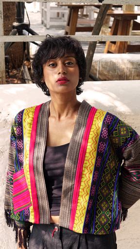 Brown and black short jacket – Asmita Marwa