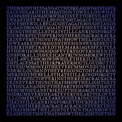 Anthem - Leonard Cohen (lyrics) #2 - a photo on Flickriver