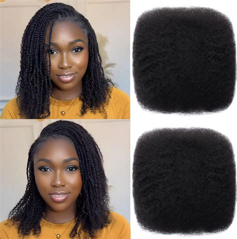 Amazon.com : Afro Kinkys Bulk Human Hair 12 Inch 50g, Natural Black 100 ...