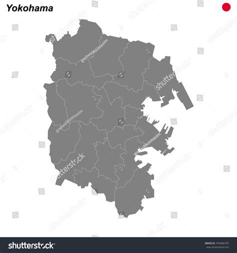 Map Yokohama City Borders Districts Stock Vector (Royalty Free) 745096705 | Shutterstock