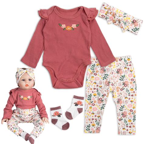 Amazon.com: Reborn Baby Doll Clothes Red Outfits Accessories for 17-22 ...