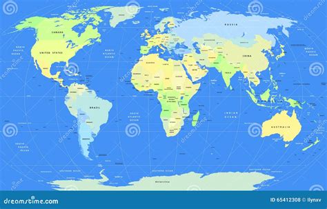 Detailed Vector Political World Map | CartoonDealer.com #65412308