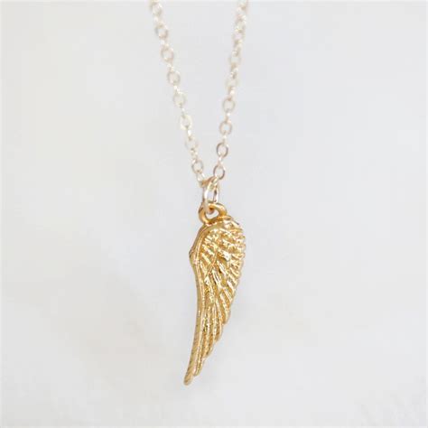Gold Angel Wing Necklace simple minimalist by TwoLittleDoves, $28.00 | Simple necklace, Wing ...