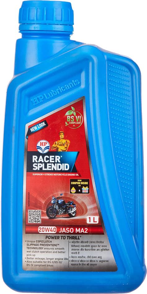 Hp Lubricants Racer Gen6 20W40(Tin Pack-900 Ml) - Motorcycle : Amazon ...