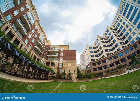 Downtown Charlotte Cityscape Stock Image - Image of green, real: 280191011