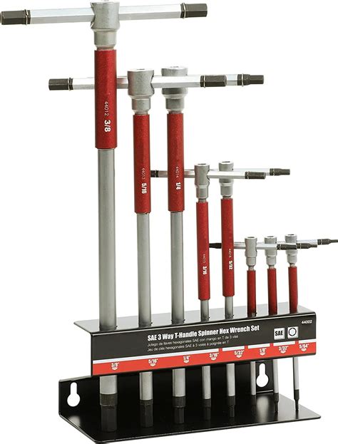 Hexagon Wrench Imported Metric 2mm 8mm Inch 1/8" 9/64" T handle S2 Flat ...