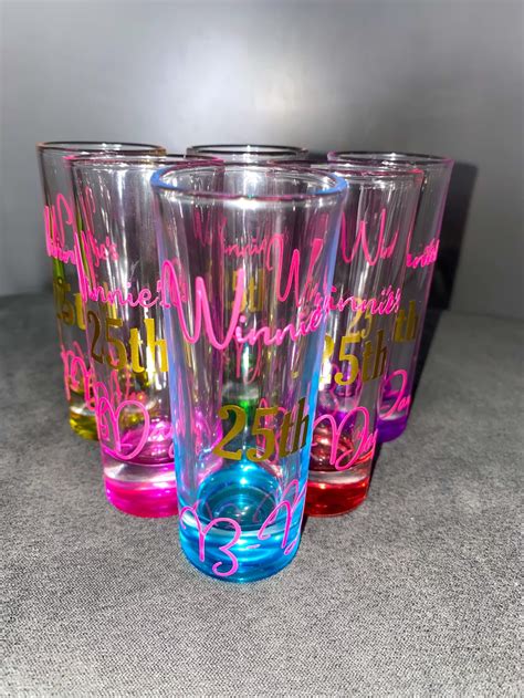 Multi-colored Personalized Shot Glasses - Etsy