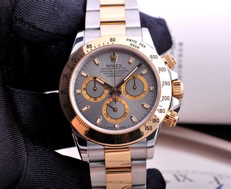 全套-劳力士 ROLEX 18K间金116523-78593迪通拿 自动机械计时男表