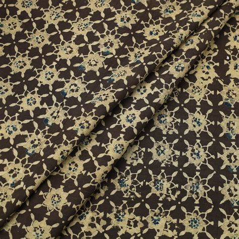 Brown Block Print Cotton Natural Dyed Ajrakh Fabric – iTokri आई.टोकरी