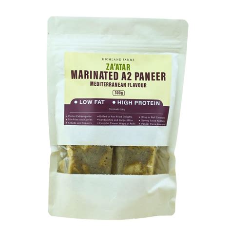 Highland Farms Marinated A2 Low Fat Paneer - Za'atar (300g) : Amazon.in ...