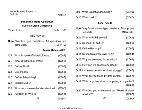 Computer 5 sem cloud computing 170854 a dec 2019 - Note:Objective type ...