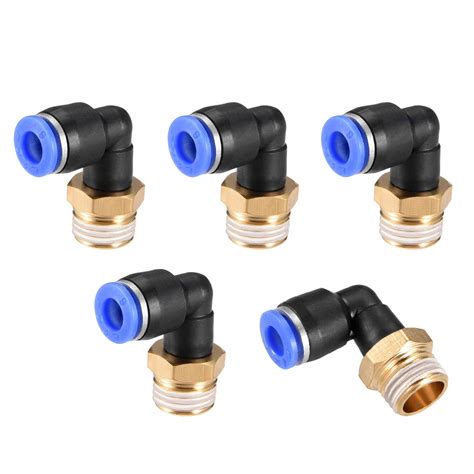 sourcing map Push to Connect Tube Fitting Male Elbow 6mm Tube OD x G1/4 ...