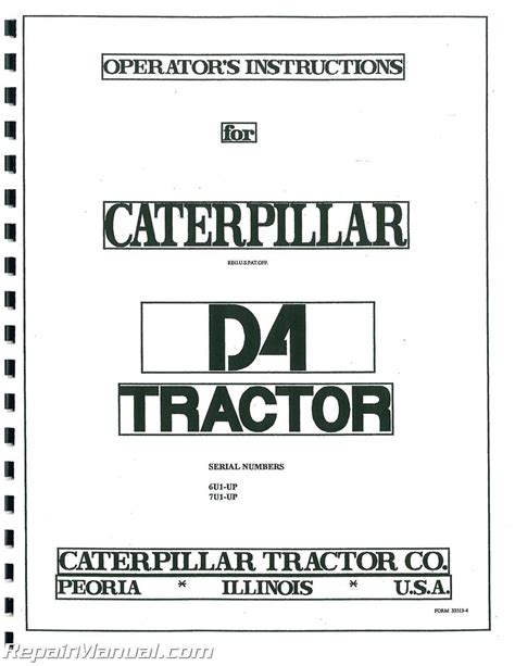 CT-O-D4-6U1 Caterpillar D4 Crawler Operators Manual : by Author: Amazon ...