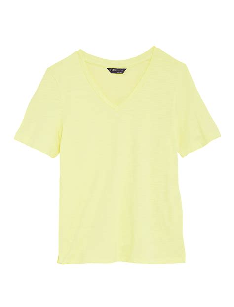 Pure Cotton V-Neck Straight Fit T-Shirt