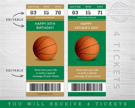 Digital Boston Colors Surprise Ticket Gift, Boston Basketball ...