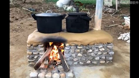 手工制作微型农村土灶。DIY Chinese rural stove