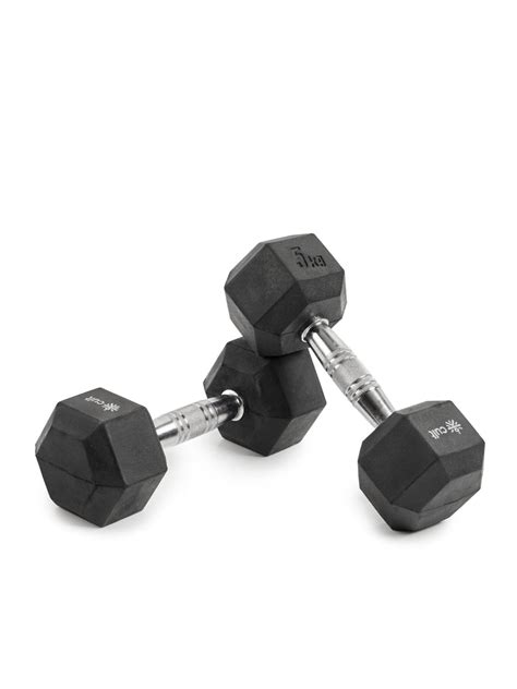 Buy Cult 5Kg Hex Dumbbells For Home & Gym Exercises, Set of 2, (Black ...