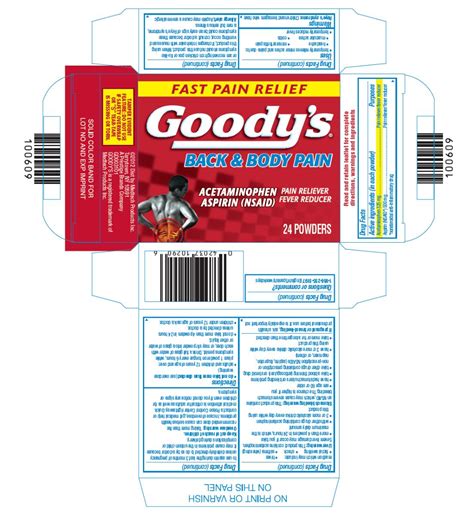 Goodys Back and Body Pain (Medtech Products Inc.) ACETAMINOPHEN 325mg ...