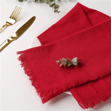 Amazon.com: Getfitsoo Red Cloth Napkins Set of 6, 100% Cotton Napkins ...