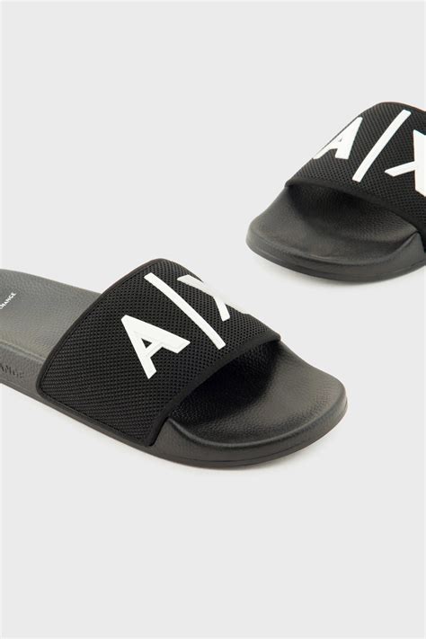Armani Exchange Logolu Erkek Terlik XUP001 XV820 S277 SİYAH-BEYAZ ...
