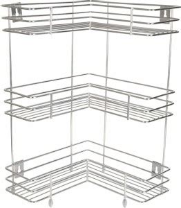 Homevilla Fruits/Vegetables Kitchen Rack Steel 3 Layer Corner L Shape ...