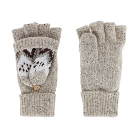 Grand Sierra Women's Convertible Winter Pattern Knit Fingerless Glove ...