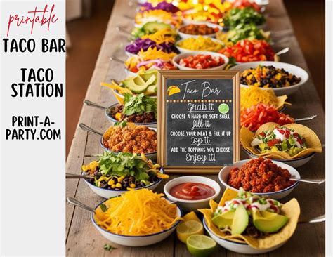TACO BAR | Taco Station - Chalkboard | Make Your Own Tacos Sign | Taco ...