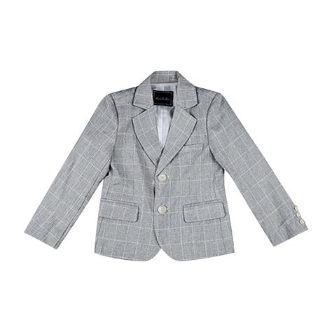 Odeerbi Kids Boys Blazer Jacket Notched Lapel Plaid Suit Jacket Solid ...