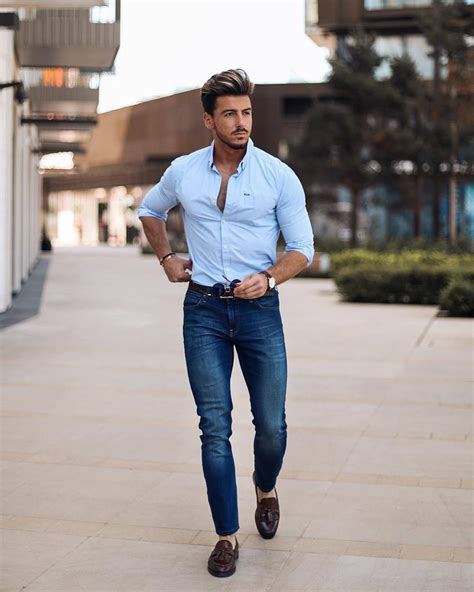 5 Simple Shirt Outfits For Men | Blue shirt outfit men, Shirt outfit ...