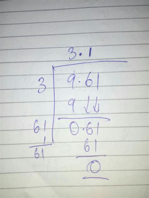 calculate square root of 9.61 by division method - Brainly.in