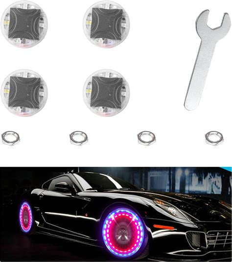 Amazon.com: Augeny 4PCS Car Tire Wheel Lights, Solar Tire Air Valve Cap ...