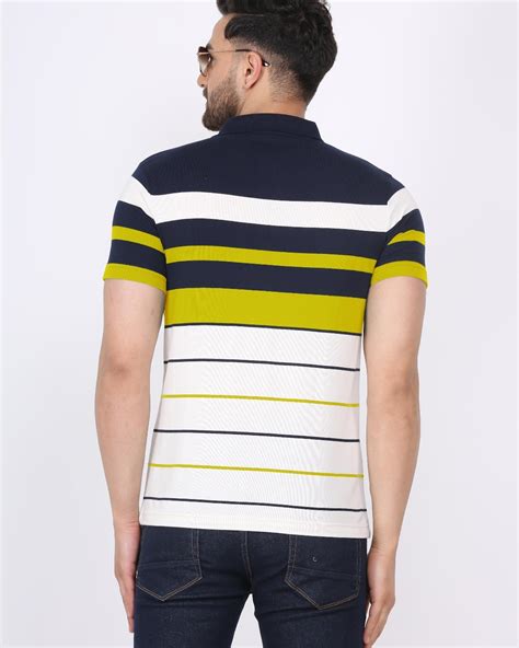 Buy Try This Men's Yellow Striped T-shirt for Men Yellow Online at Bewakoof