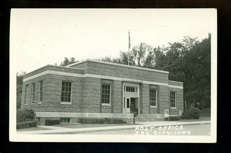 Post Office postcard Iowa IA Sac City Real Photo flag recruiting sign mailbox | eBay