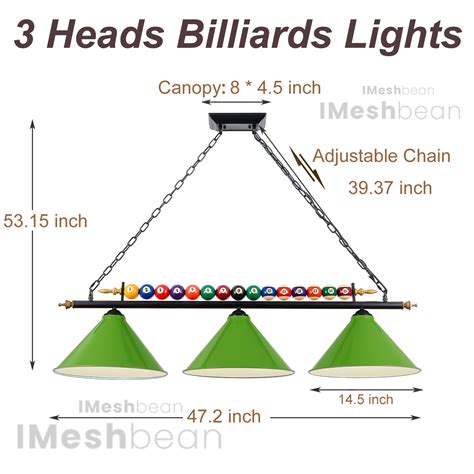 Hanging Pool Table Lights Billiard Pool Table Lighting Fixtures for 7 ...