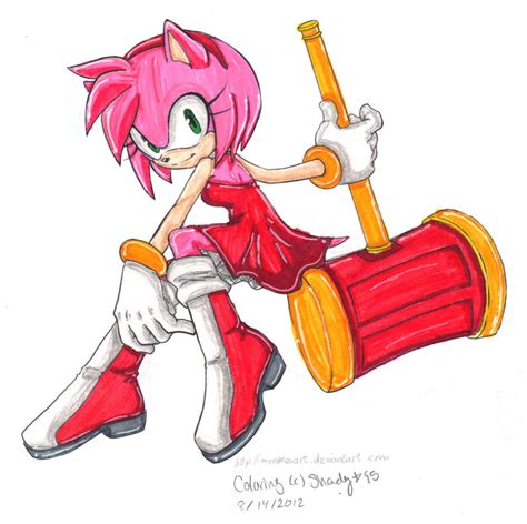 .:Amy Rose and her Piko Piko Hammer:. COLORED by Shadystar95 on DeviantArt