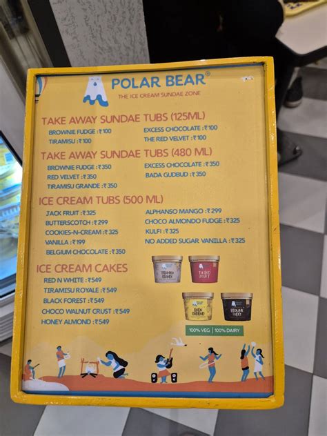 Menu at Polar Bear Ice Cream Sundaes - Alanahalli, Mysuru, 98/A