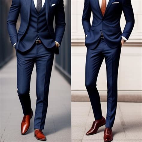 Navy Blue And Brown Suit