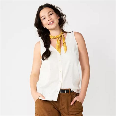 Women's Sonoma Goods For Life® V-Neck Button Through Tank