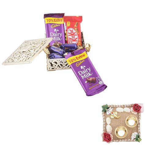 SFU E Com Stone Candy Gift Box| Premium Pooja Thali with Chocolate ...
