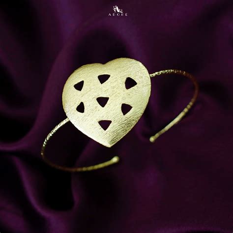 Golden Plated Heart Bangle – Adore By Priyanka