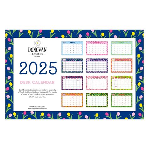 2025 Desk Calendar | Donovan Designs