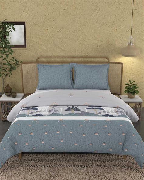 my Trident Quilted Printed Comforter Set 100% Pure Cotton (Set of 4 ...