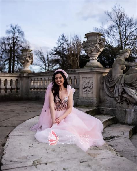 Fairytale Blushing Pink Tulle Destination Bridal Dress - Lunss