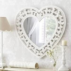 Buy VAS Collection Home Bathroom Mirror Heart for Wall Decoration,White ...