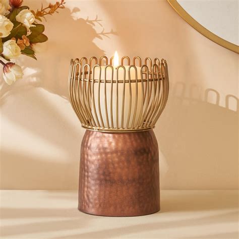 Buy Mystique Filo Metal Hurricane Candle Holder from Home Centre at ...