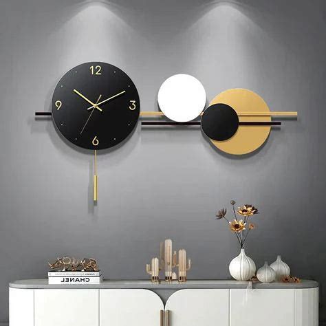 Nexus Black And Golden Circle Metal Wall Clock – Decors Mantra