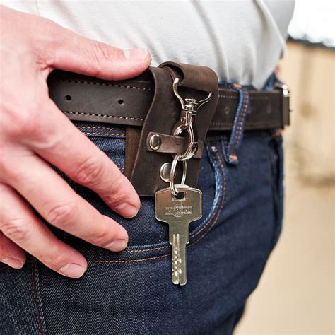 Custom Belt Key Holder, Personalized Leather Key Chain, Leather Key Holder With Carabiner ...