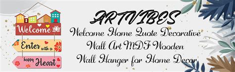 Artvibes Welcome Home Quote Decorative Wall Art MDF Wooden Wall Hanger ...