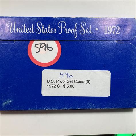 1972 United States Proof Set Cent Nickel Dime Quarter Half Dollat ...